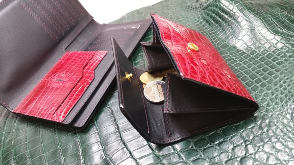 【クロコダイル】二つ折り長財布＆コインケース