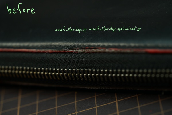 Christian Louboutin Long Wallet Fastener change & edge paint Repair／クリスチャンルブタン ラウンドファスナー長財布・イタリア製フルブリッヂ別注ファスナーに交換&コバ(赤色) リペア&ルブタン純正引手移植