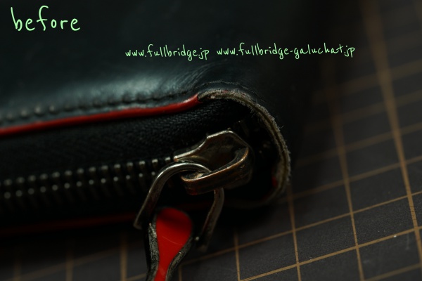 Christian Louboutin Long Wallet Fastener change & edge paint Repair／クリスチャンルブタン ラウンドファスナー長財布・イタリア製フルブリッヂ別注ファスナーに交換&コバ(赤色) リペア&ルブタン純正引手移植