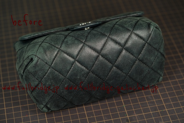 CHANEL Porch Quilted Cow leather BLACK Color ・Cleaning & Color Refresh・Before→After／シャネル キルティングレザー 黒 ポーチ・クリーニング&カラーリフレッシュ・ビフォー→アフター