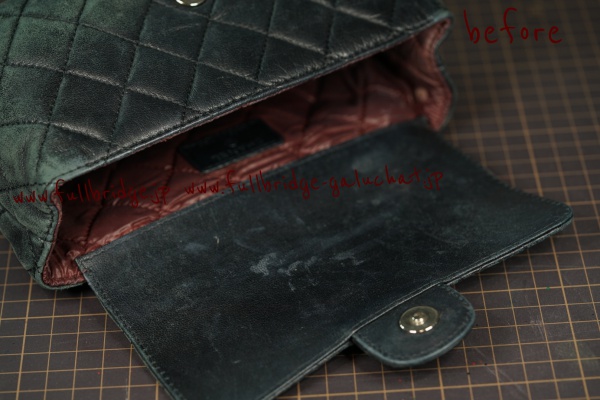 CHANEL Porch Quilted Cow leather BLACK Color ・Cleaning & Color Refresh・Before→After／シャネル キルティングレザー 黒 ポーチ・クリーニング&カラーリフレッシュ・ビフォー→アフター