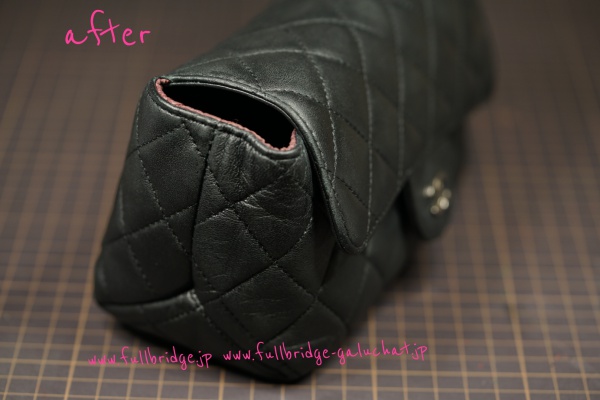 CHANEL Porch Quilted Cow leather BLACK Color ・Cleaning & Color Refresh・Before→After／シャネル キルティングレザー 黒 ポーチ・クリーニング&カラーリフレッシュ・ビフォー→アフター