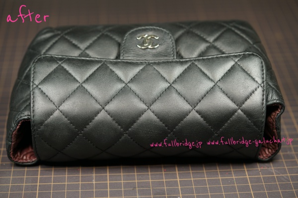 CHANEL Porch Quilted Cow leather BLACK Color ・Cleaning & Color Refresh・Before→After／シャネル キルティングレザー 黒 ポーチ・クリーニング&カラーリフレッシュ・ビフォー→アフター