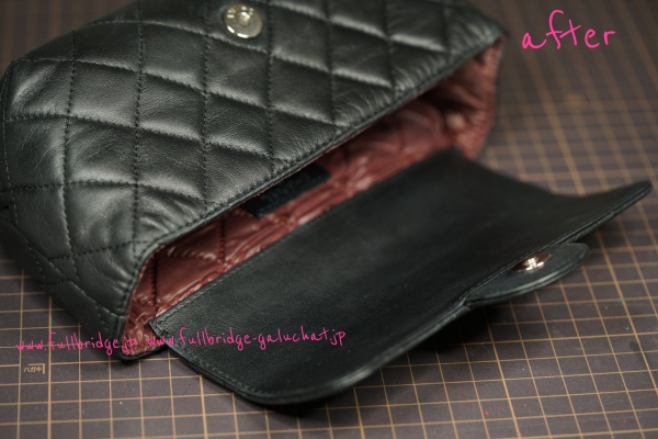 CHANEL Porch Quilted Cow leather BLACK Color ・Cleaning & Color Refresh・Before→After／シャネル キルティングレザー 黒 ポーチ・クリーニング&カラーリフレッシュ・ビフォー→アフター